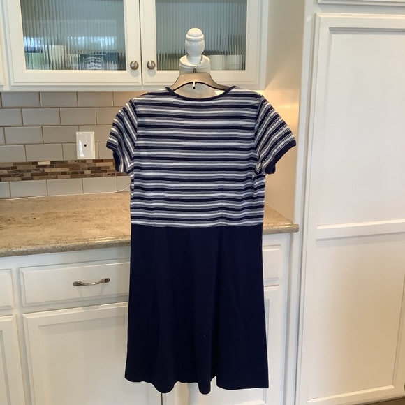 Hanna Andersson Navy and White Striped Dress Cotton Size Small - Picture 3 of 5